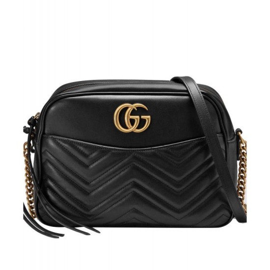 Sito Replica Borsa a Tracolla GG Marmont Matelasse 443499 Nero Qualità Specchio Borsa a Tracolla GG Marmont Matelasse 443499 Nero imitazioni perfette