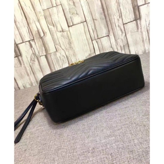 Sito Replica Borsa a Tracolla GG Marmont Matelasse 443499 Nero Qualità Specchio Borsa a Tracolla GG Marmont Matelasse 443499 Nero imitazioni perfette