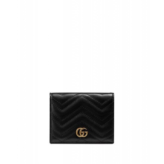 Qualità superiore replica GG Marmont Card Case 443125 Nero
