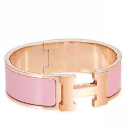 Bracciale Hermes Clic Clac H PM in smalto rosa