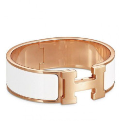 Bracciale Hermes Clic Clac H PM smaltato bianco