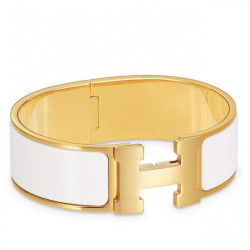 Bracciale Hermes Clic Clac H PM smaltato bianco