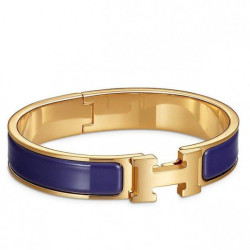Bracciale Hermes Clic H PM blu smaltato elettrico