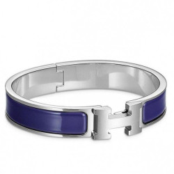Bracciale Hermes Clic H PM blu smaltato elettrico