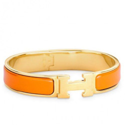 Bracciale Hermes Clic H PM in smalto arancione