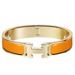 Bracciale Hermes Clic H PM in smalto arancione