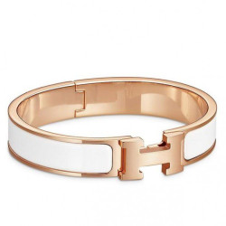 Bracciale Hermes Clic H PM in smalto bianco