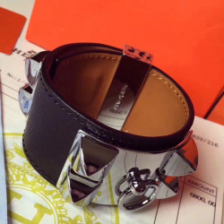 Bracciale Hermes Collier de Chien nero Epsom taglia S