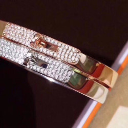 Bracciale Hermes Kelly in oro rosa con diamanti