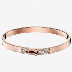Bracciale Hermes Kelly in oro rosa con diamanti