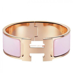Bracciale Hermes Rose Dragee Enamel Clic Clac H PM