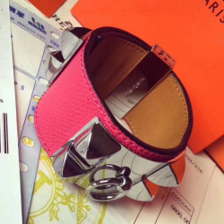 Bracciale Hermes Rose Red Epsom Collier de Chien Misura S