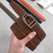 Cintura con fibbia Hermes Etrier Cinturino marrone Clemence 32 MM