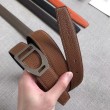 Cintura con fibbia Hermes Etrier Cinturino marrone Clemence 32 MM