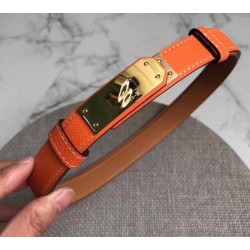Qualità superiore replica Cintura Hermes Kelly Arancione Epsom Donna