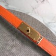 Qualità superiore replica Cintura Hermes Kelly Arancione Epsom Donna