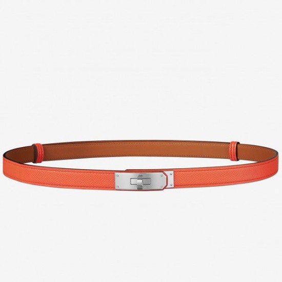 Qualità superiore replica Cintura Hermes Kelly Arancione Epsom Donna