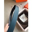 Qualità superiore replica Cintura Hermes Officier Reversibile 38mm Blu Clemence