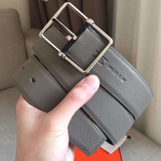 Cintura reversibile Hermes Grey Saddle 38MM