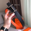 Pari all'originale replica Cintura reversibile Hermes H d'Ancre Arancione / Noir