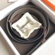 Pari all'originale replica Cintura reversibile Hermes H d'Ancre Grigio / Noir