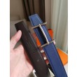 Alta gamma replica Cintura reversibile Hermes H d'Ancre Indaco / Nero Epsom