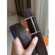 Alta gamma replica Cintura reversibile Hermes H d'Ancre Indaco / Nero Epsom