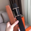 Cintura reversibile Hermes H d'Ancre Marrone / Noir