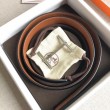Cintura reversibile Hermes H d'Ancre Marrone / Noir