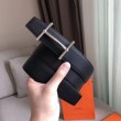 Pari all'originale replica Cintura reversibile Hermes H d'Ancre Nera / Ardoise