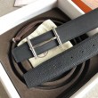 Pari all'originale replica Cintura reversibile Hermes H d'Ancre Nera / Ardoise