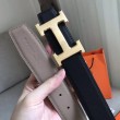 Qualità superiore replica Cintura reversibile Hermes H Grigio / Nero Swift