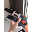 Cintura reversibile Hermes Quizz 32mm Clemence grigia