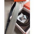 Cintura reversibile Hermes Quizz 32mm Clemence grigia