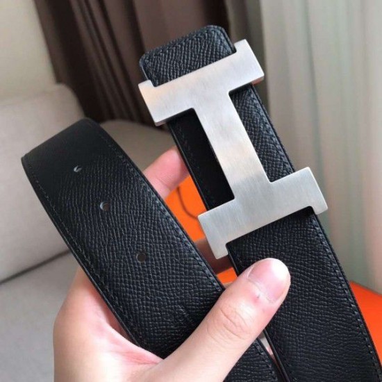 Pari all'originale replica Cinturino Hermes Constance 2 Fibbia cintura nera Epsom 42MM