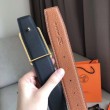 Alta gamma replica Cinturino Hermes Officier fibbia della cintura marrone 38MM