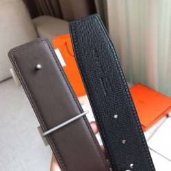 Cloni Firmate Pari all'originale replica Cinturino Hermes Constance 2 Fibbia cintura nera Epsom 42MM imitazioni