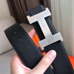 Cloni Firmate Pari all'originale replica Cinturino Hermes Constance 2 Fibbia cintura nera Epsom 42MM imitazioni