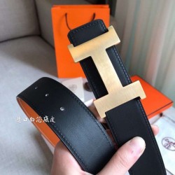Cloni Firmate Cinturino Hermes Constance 2 Fibbia per cintura Oro / Noir Swift 42MM imitazioni