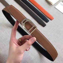 Cintura con fibbia Hermes Etrier Cinturino marrone Clemence 32 MM Dupe Perfetta Cloni Firmate Cintura con fibbia Hermes Etrier Cinturino marrone Clemence 32 MM imitazioni