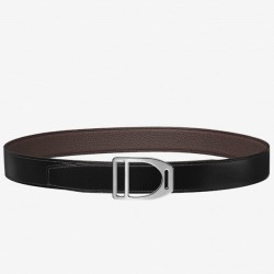 Cloni Firmate Hermes Etrier Cintura con fibbia Cinturino Clemence 32 mm cioccolato imitazioni
