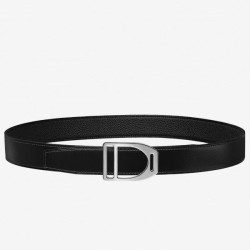 Cloni Firmate Cintura con fibbia Hermes Etrier Cinturino Clemence nero 32 mm imitazioni