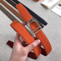 Qualità superiore replica Cintura Hermes Etrier con fibbia Cinturino Clemence arancione 32 mm Dupe Perfetta Cloni Firmate Qualità superiore replica Cintura Hermes Etrier con fibbia Cinturino Clemence arancione 32 mm imitazioni