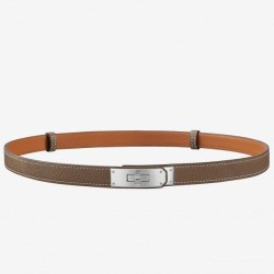 Cloni Firmate Alta gamma replica Cintura Hermes Kelly Taupe Epsom Donna imitazioni