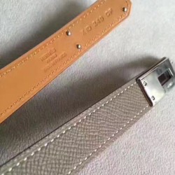 Cloni Firmate Alta gamma replica Cintura Hermes Kelly Taupe Epsom Donna imitazioni