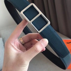 Cloni Firmate Qualità superiore replica Cintura Hermes Officier Reversibile 38mm Blu Clemence imitazioni