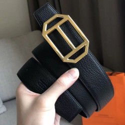 Cloni Firmate Alta gamma replica Hermes Pad Cintura reversibile Clemence nera imitazioni