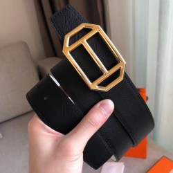Cloni Firmate Hermes Pad Cintura reversibile Nera / Bianca Epsom imitazioni