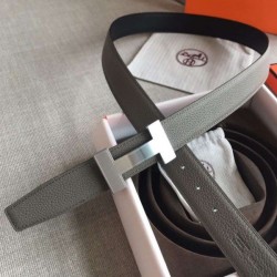 Cloni Firmate Cintura reversibile Hermes Quizz 32mm Clemence grigia imitazioni
