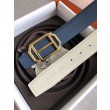 Hermes Pad Cintura reversibile Blu / Bianco Epsom